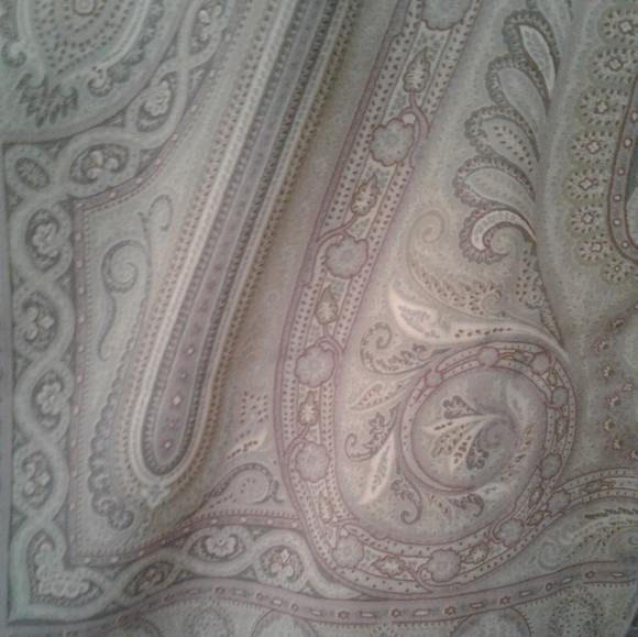 New ETRO scarf shawl wool silk Paisley Rectangle art deco Italy 26" x 66" - Picture 6 of 8